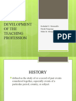 Historical Development of The Teaching Profession