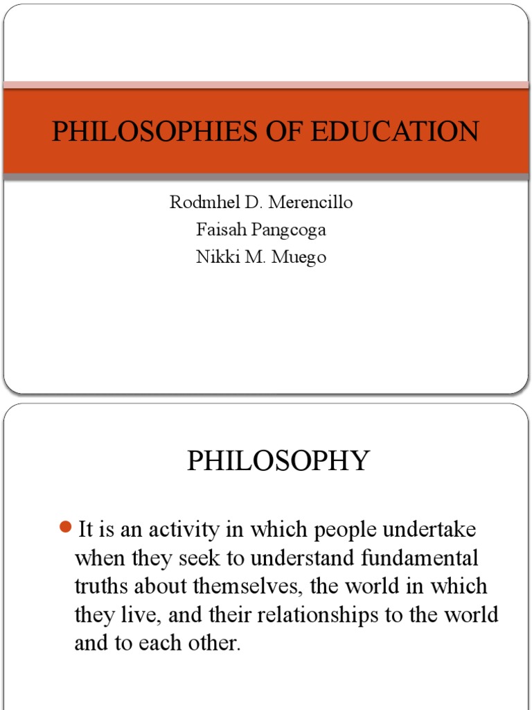 Key Educational Philosophies Explained | PDF | Philosophy Of Education ...