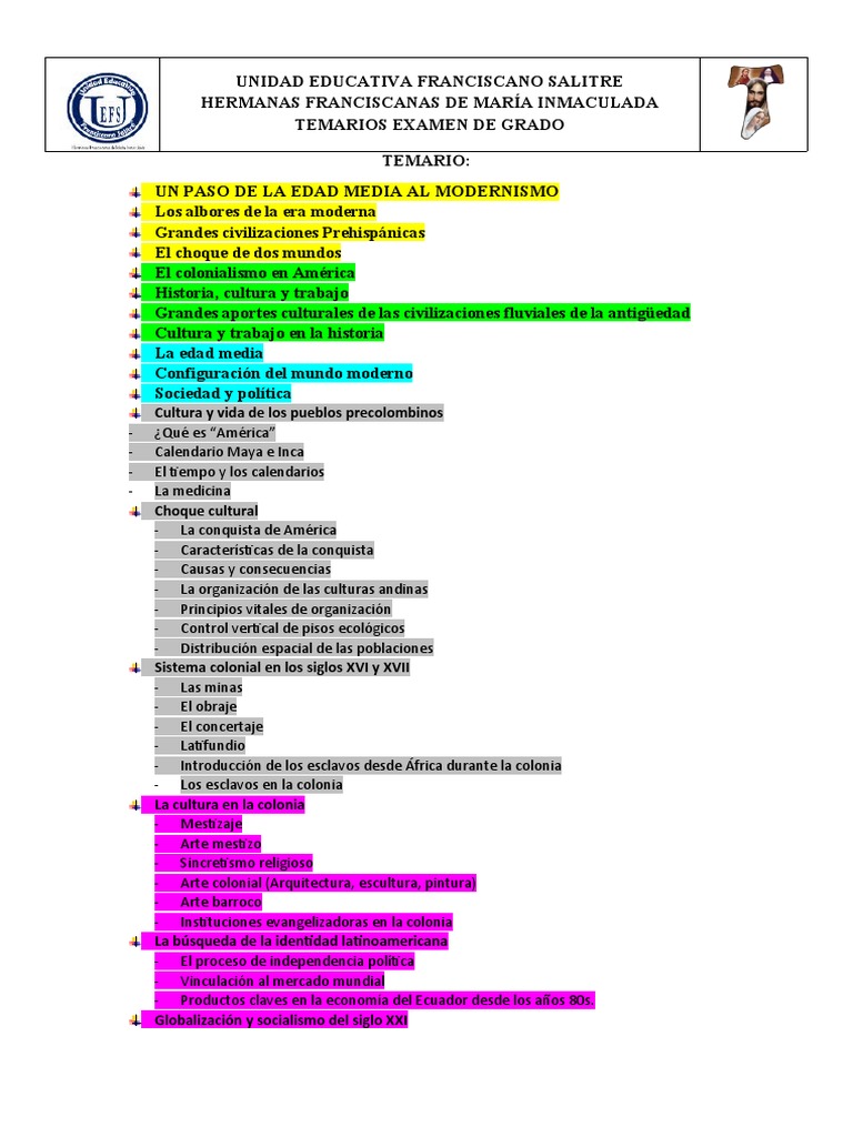 TEMARIO | PDF