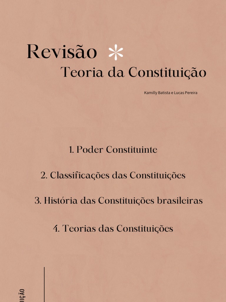Poder Constituinte e Teorias Constitucionais | PDF | Constituição ...
