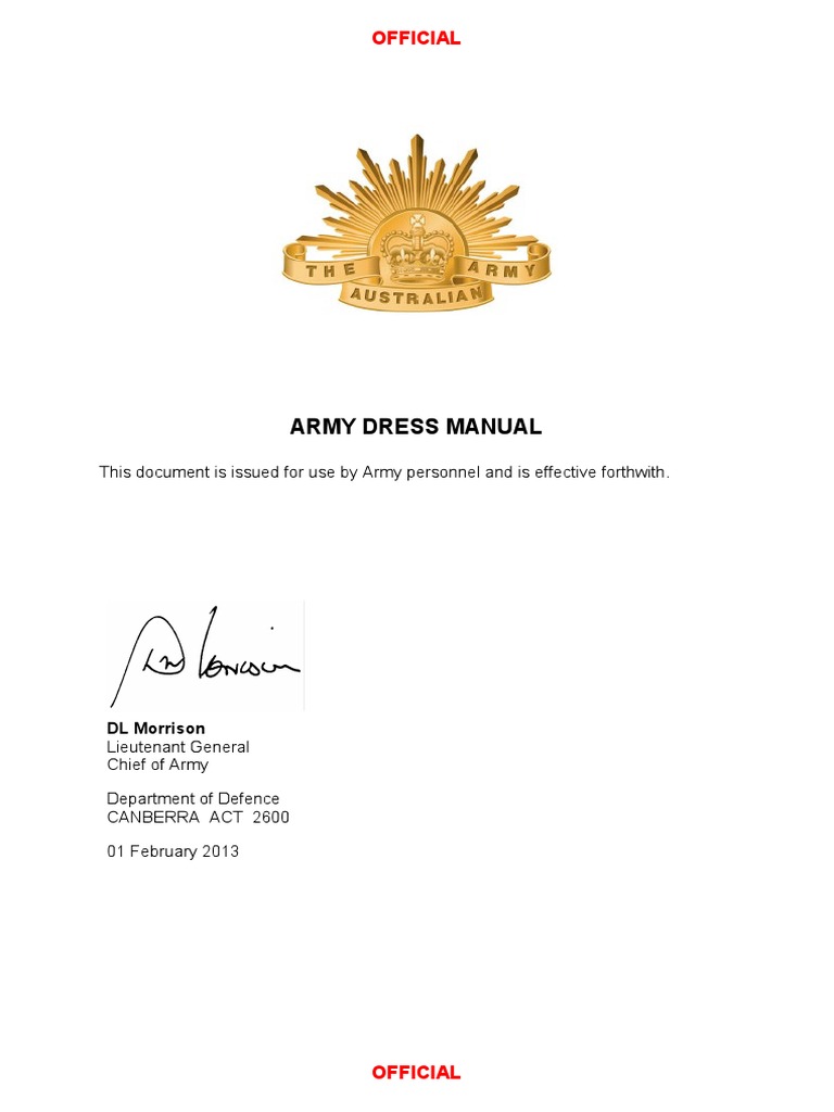 Army Dress Manual AL5 - 1 PDF | PDF | Drill Instructor | Corps