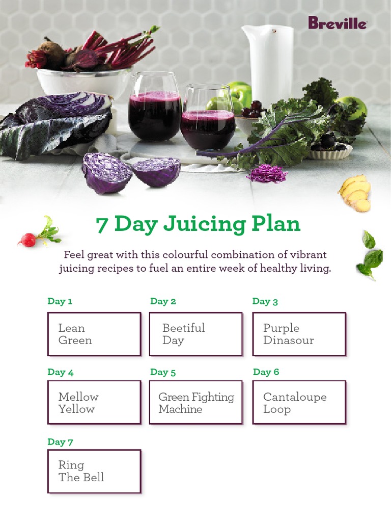 7 Day Juicing Plan PDF Carrot Juice