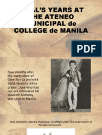 Rizal's Years at The Ateneo Municipal de College de Manila