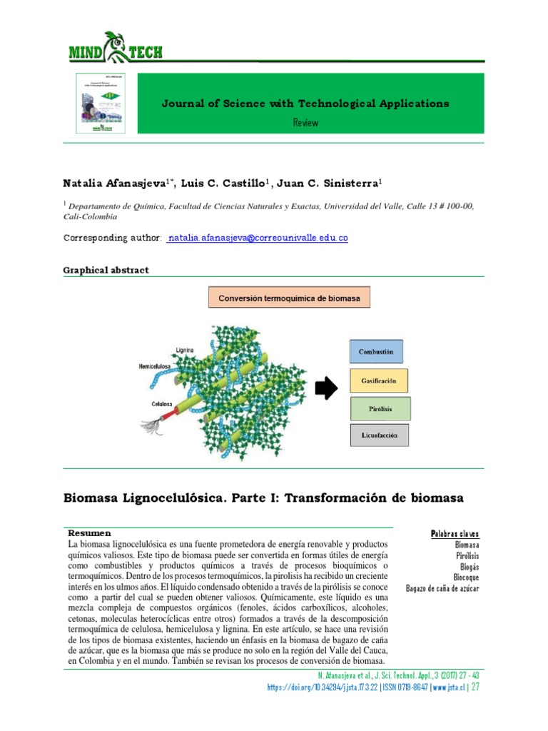 Transformación de Biomasa Lignocelulósica | PDF | Biomasa | Energía ...