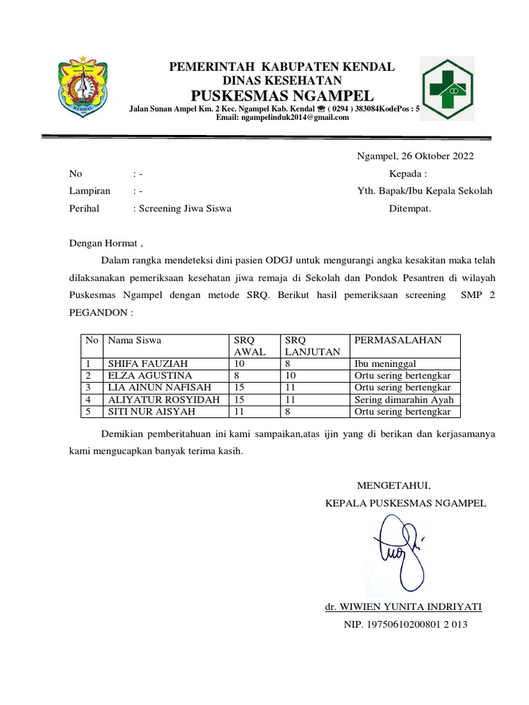 Laporan Hasil Screening Pdf