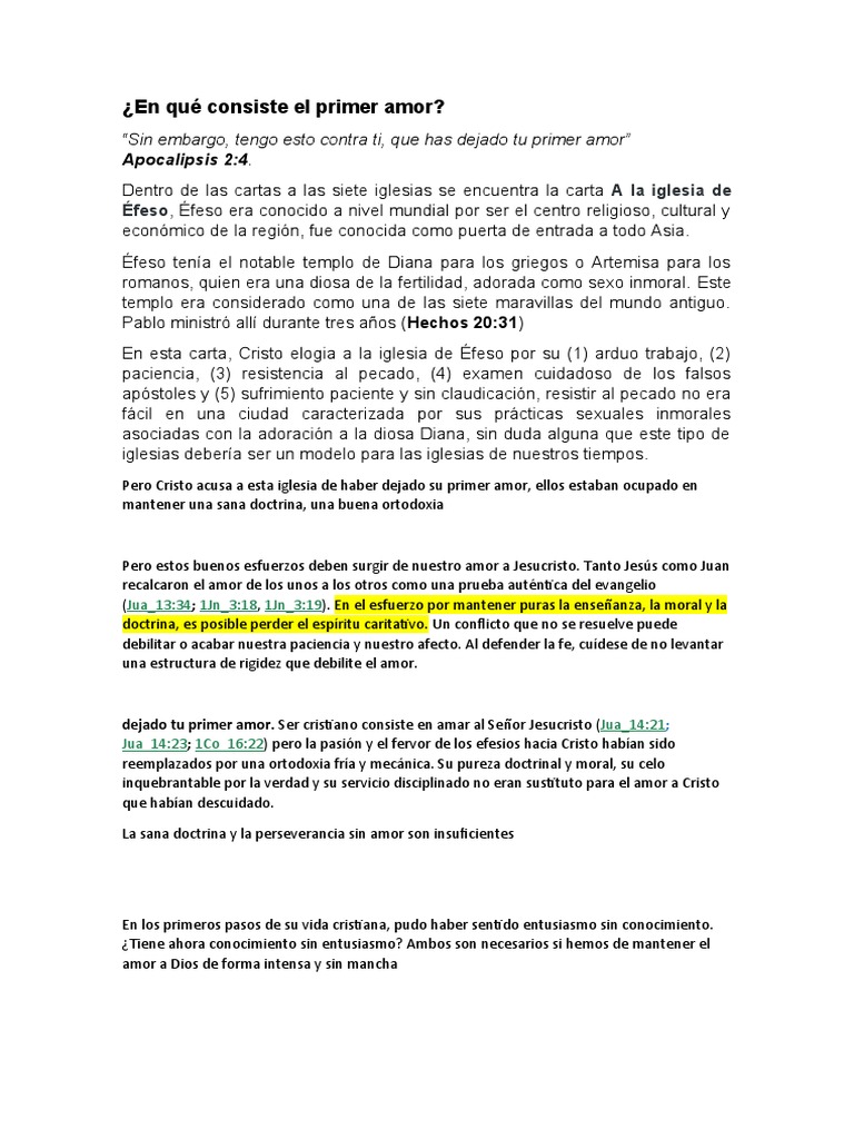 El significado del primer amor en la fe | PDF | Amor | Cristo (título)