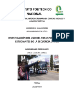 Investigación Del Uso Del Transporte