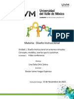 Unidad 1. Diseño Instruccional en Entornos Virtuales: Concepto, Modelos, Teorías Que Lo Sustentan. Actividad 1. Video Conferencia