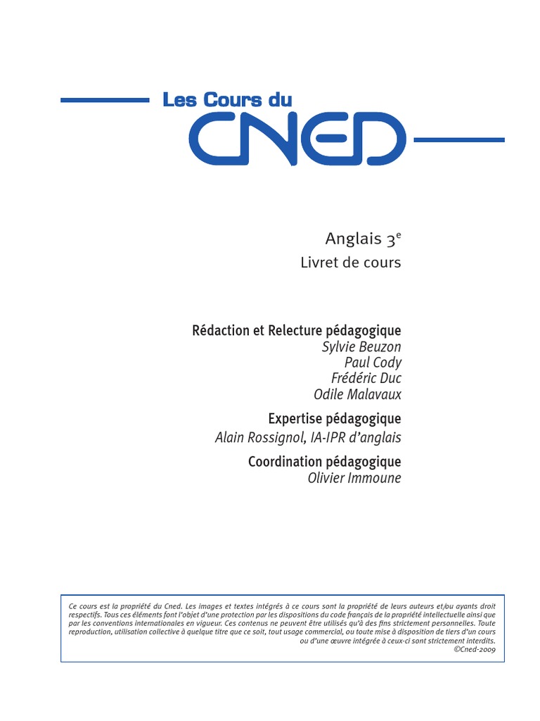Cours Anglais 3ème Pdf EBOOK Cours CNED Troisieme - Anglais LV1 | PDF | Mina Harker