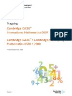 0607 Mapping To 0580 IGCSE Mathematics (For Examination From 2020) PDF