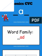 Phonics CVC Letter a Word Family Ad