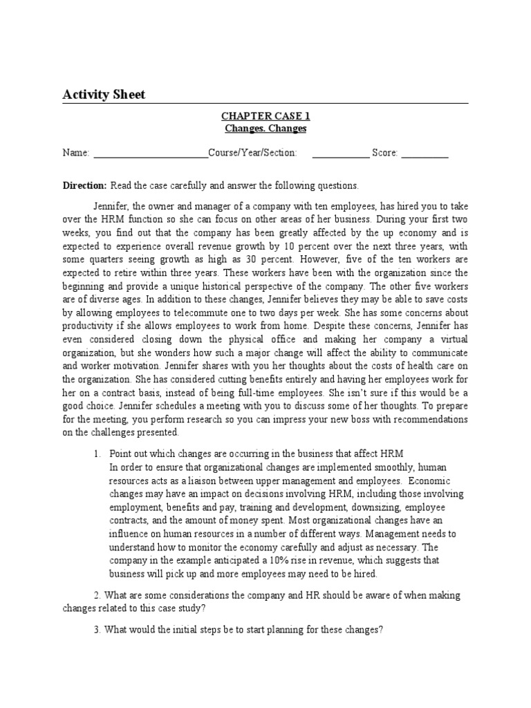 Activity Sheet 1 3 1 | PDF | Human Resource Management | Employment