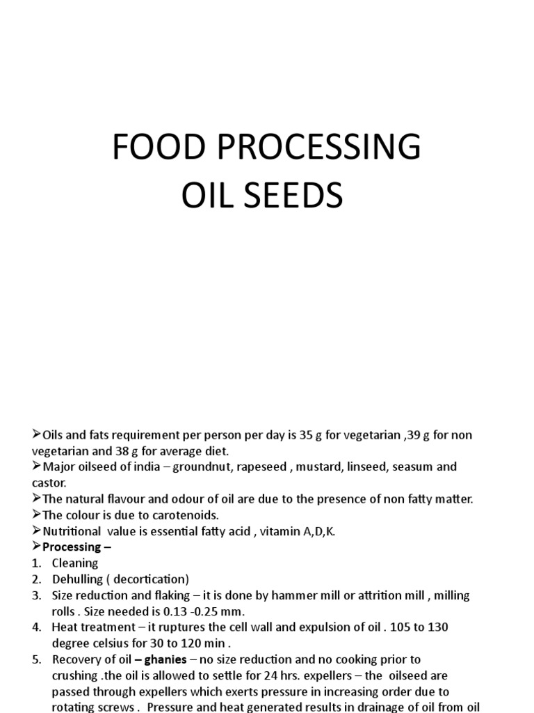 Food Processing PDF Vegetable Oil Chemical Substances
