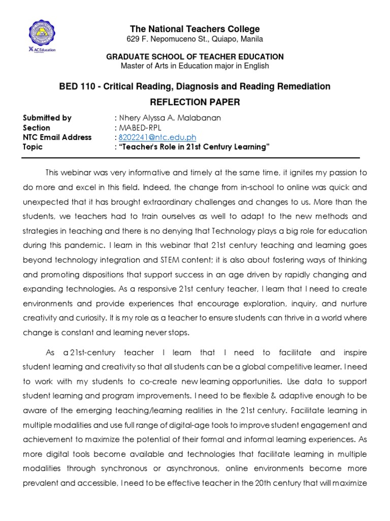 Teacher's Role in 21st Century Learning | PDF | Learning | Teachers