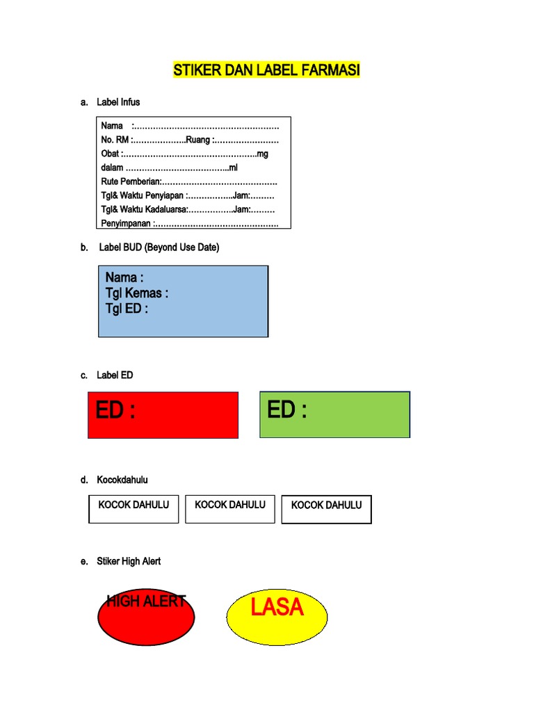Stiker dan Label untuk Farmasi | PDF