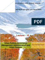 Lecture-10 Urban Politics, Governance (Management, Administartion) & Urban Controls