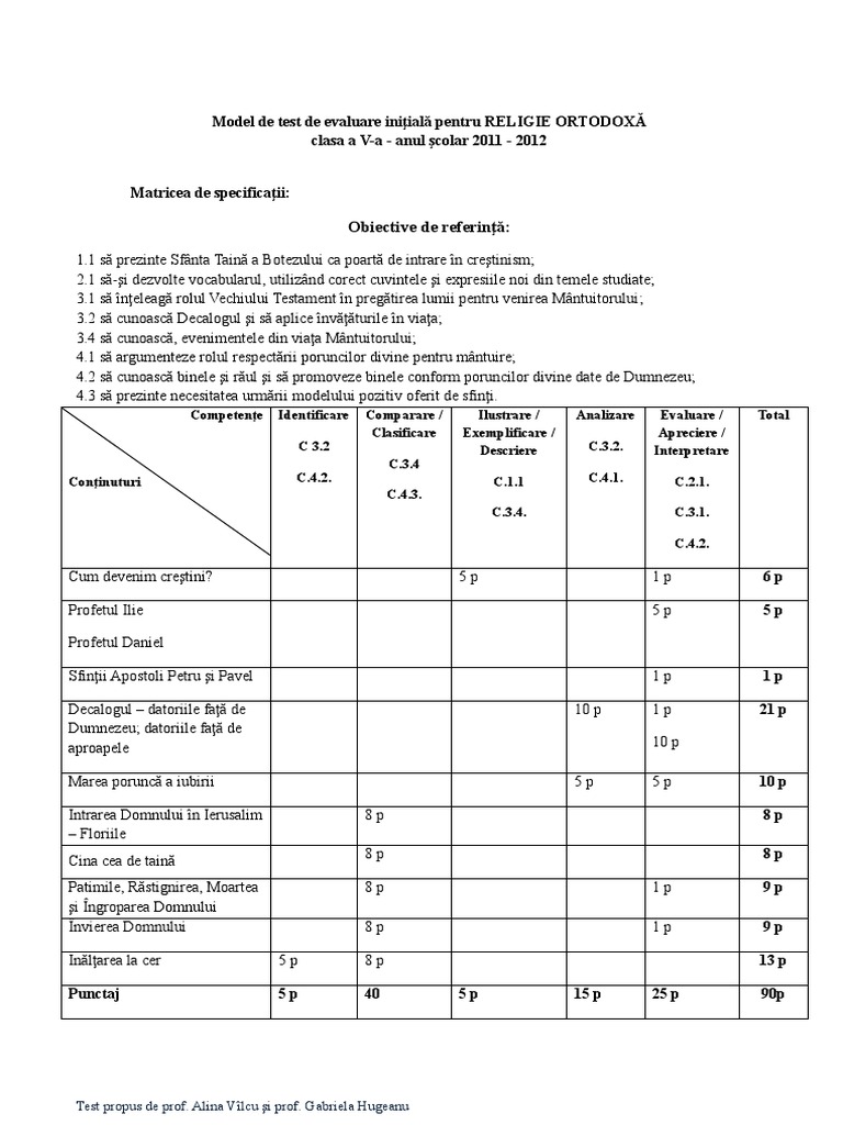 Test - Initial - V - Vilcu Hugeanu | PDF