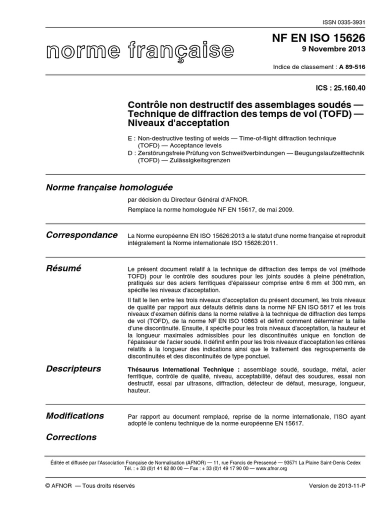 NF EN ISO 15626 - Novembre 2013 | PDF | Organisation internationale de ...