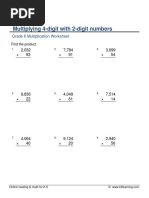 Grade 6 Multiplication 4 Digits by 2 Digits A PDF