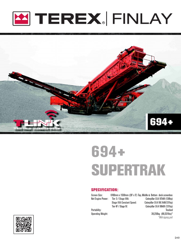 Terex Finlay 694+ Screener Specs | PDF | Belt (Mechanical) | Engines