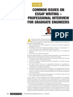 Common Issues On Essay Writing - Professional Interview For Gtaduate Engineers PDF