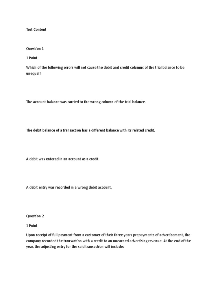 Accounting Exam Day 1 PDF Debits And Credits Service Industries