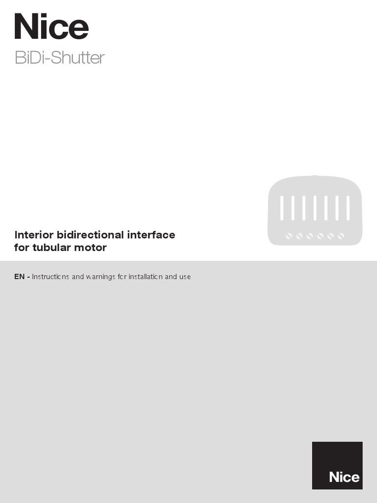 Bidi-Shutter: Interior Bidirectional Interface For Tubular Motor | PDF ...