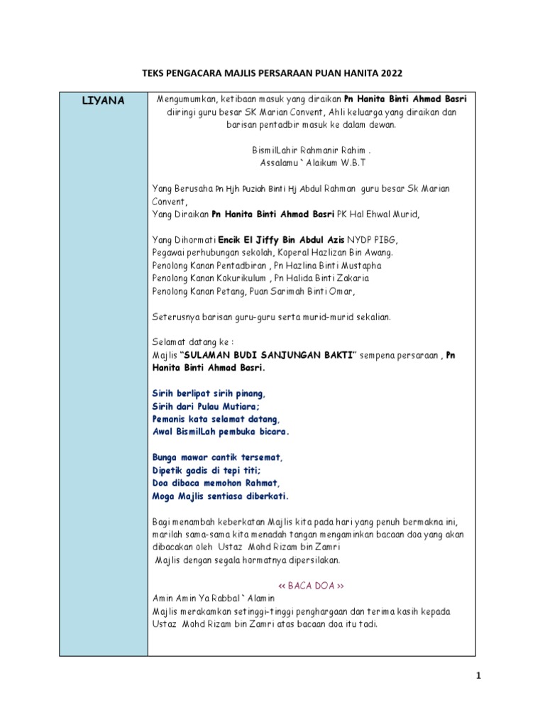 Teks Bersara PN Hanita | PDF