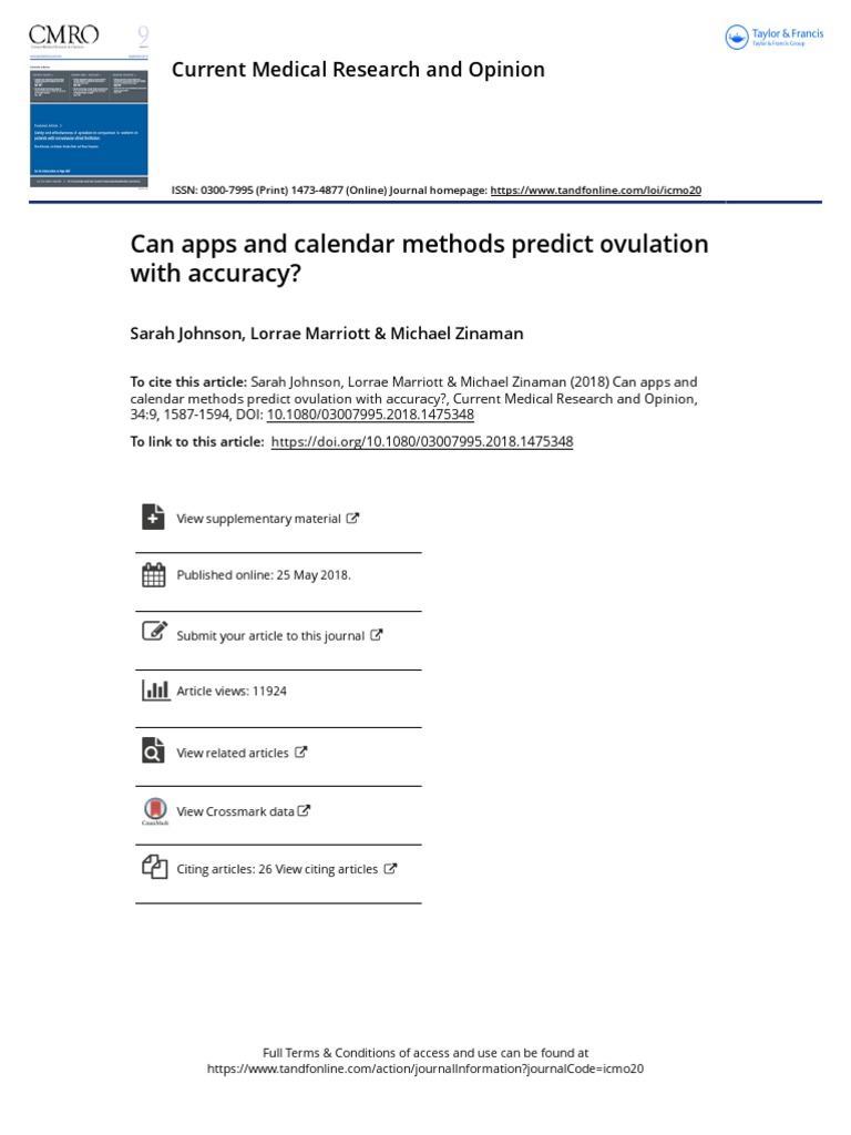 Can Apps and Calendar Methods Predict Ovulation With Accuracy PDF
