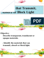 Sci.5 - Materials That Transmit, Absorb or Block Light
