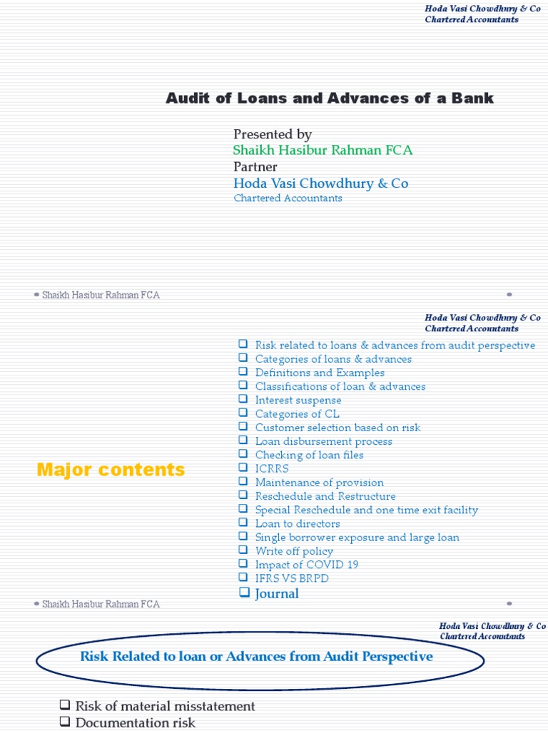 Audit of Bank Loans and Advances | PDF | Loans | Banks