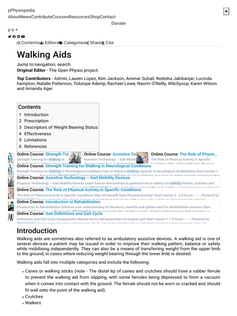 Walking Aids Physiopedia PDF Physical Therapy Amputation