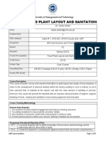 FST-3112 Food Plant Layout and Sanitation Course Outline