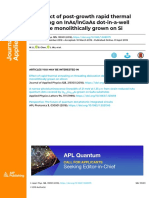 The Effect of Post-Growth Rapid Thermal Annealing On InAsInGaAs Dot in Well Structure Monolithically Grown On Si