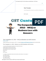 The Companies Act, 2013 - MCQ On Business Law With Answers - GST Guntur PDF