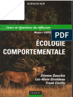 Ecologie Comportementale Cours Et Questions de Réflexion.