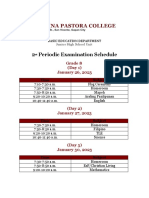 2nd Periodic Examination Schedule Grade 8