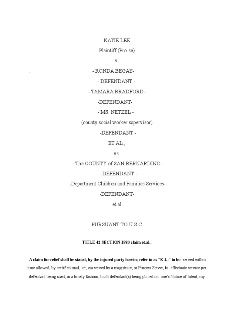 CHRISTINA ASHBURN OFFICIAL NOTICE of CLAIM DAMAGES Form Against DCFS