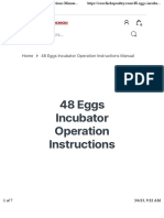 Eggs Incubator Operation Instructions Manual - ECOCHICKS 0727087285