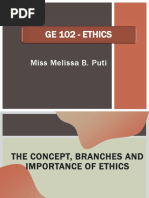 01 - The Concept, Branches and Importance of Ethics