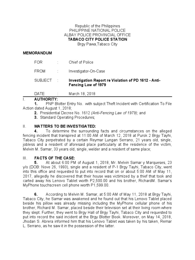PD 1612 Violation Case Closed | PDF | Crimes | Crime & Violence