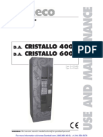 Cristallo 600 Instruction Manual Saeco MFG