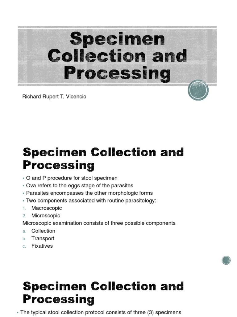 Guidelines for Optimal Collection and Examination of Stool Specimens