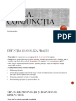 Fraza. Conjuncția: Limba Română