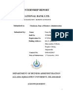 Internship Report National Bank LTD.: Submitted To