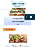 Nutrisi Post Op: Ryo Septiyan Nugraha A0020085 Program DIII Keperawatan Universitas Bhamada Slawi 2023