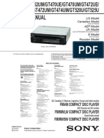 Sony Cdx-Gt52um Gt470ue Gt470um Gt472ue Gt472um Gt474um Gt520u Gt525u Ver.1.0 PDF