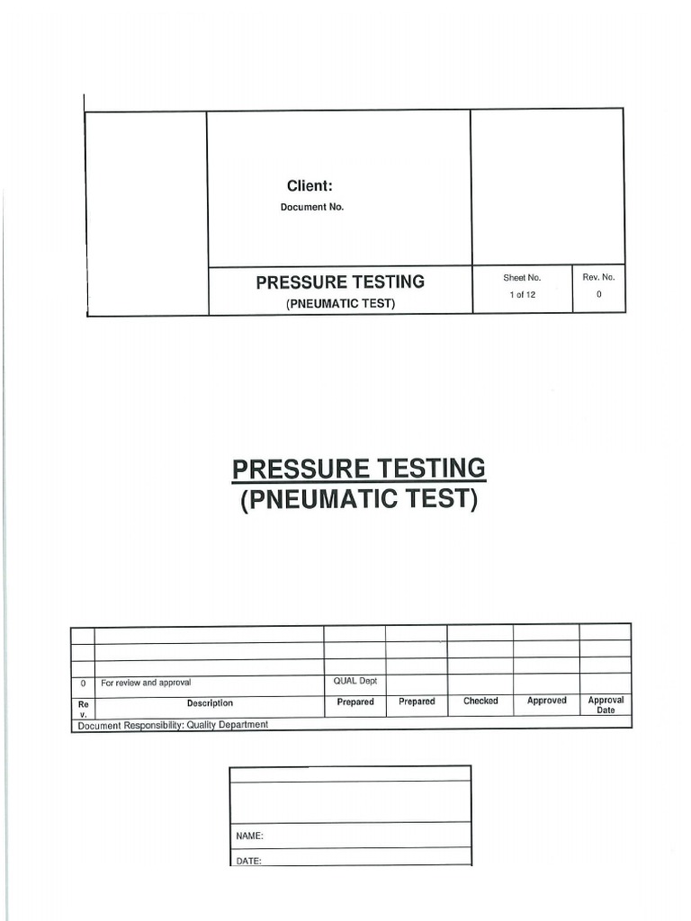 PRESSURE TESTING New | PDF