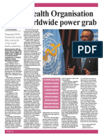 World Health Organisation Plans Worldwide Power Grab