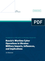 俄罗斯在乌克兰的战时网络战：军事影响和启示 PDF
